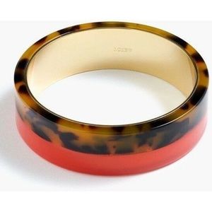 J. Crew Bangle Bracelet Two-Tone Tortoise Coral